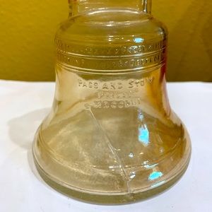 Vintage Bicentennial Amber Glass Liberty Bell Coin Bank 1976 Anchor Hocking